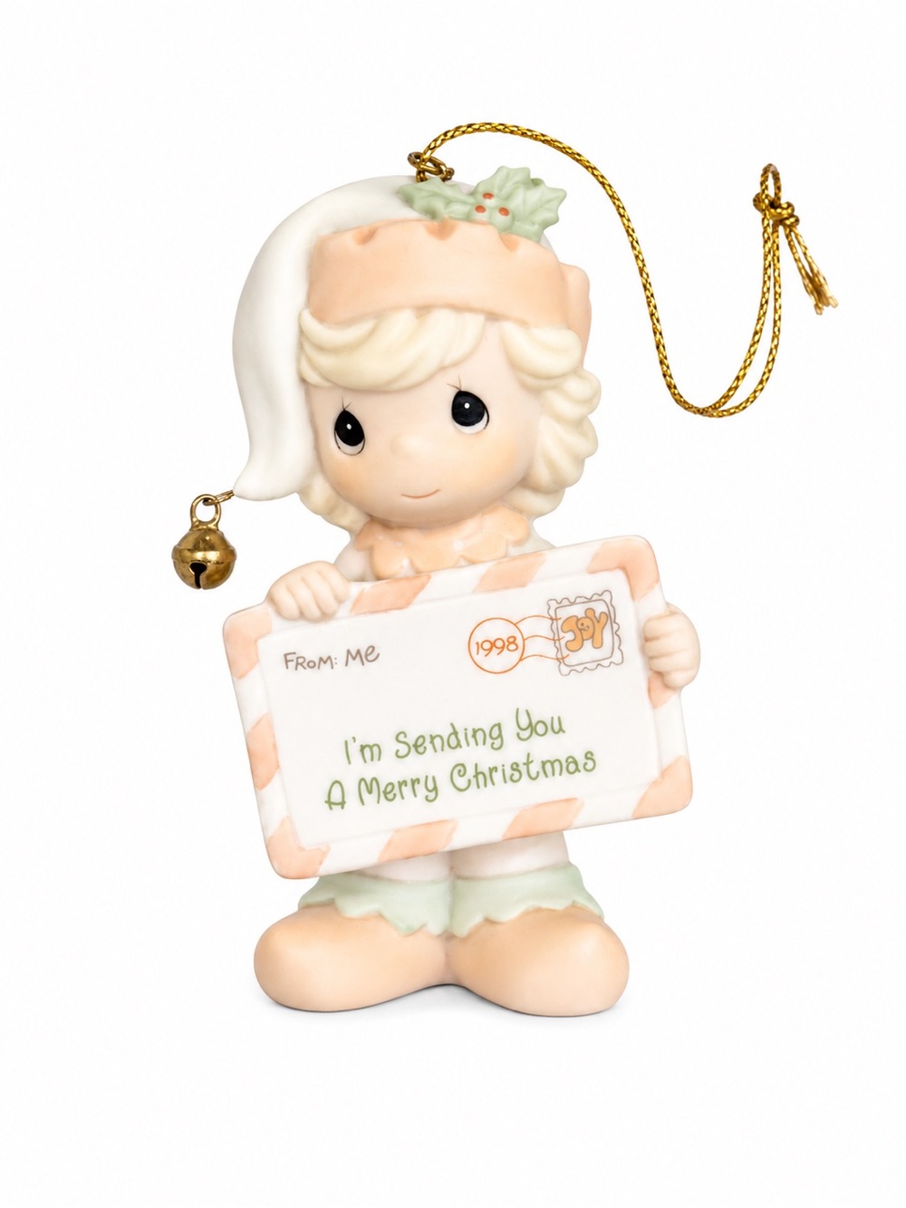 Precious Moments 1998 "I'm Sending You A Merry Christmas" Ornament #455628